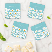 Été Blanc Fleurs Cosmos Nom personnalisé