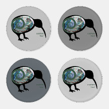 NOUVELLE ZÉLANDE KIWI OISEAU PAUA VERT FERN KORU G