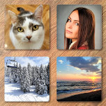 Lot De Dessous-de-verres Quatre Modèles photo personnalisés<br><div class="desc">Téléchargez quatre photos et créez facilement votre ensemble de dessous de verre personnalisé. Vous pouvez TRANSFÉRER ce DESIGN sur d'autres produits Zazzle et l'ajuster à la plupart des articles Zazzle. Vous pouvez également cliquer sur CUSTOMISER PLUS LOIN pour ajouter une ligne de texte sur le dessous de verre. Les conceptions...</div>