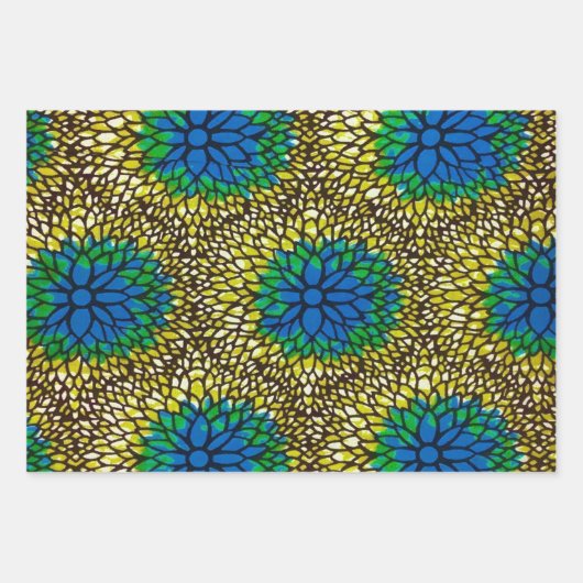Lot de feuilles de papier cadeau Wax Africain (Devant)