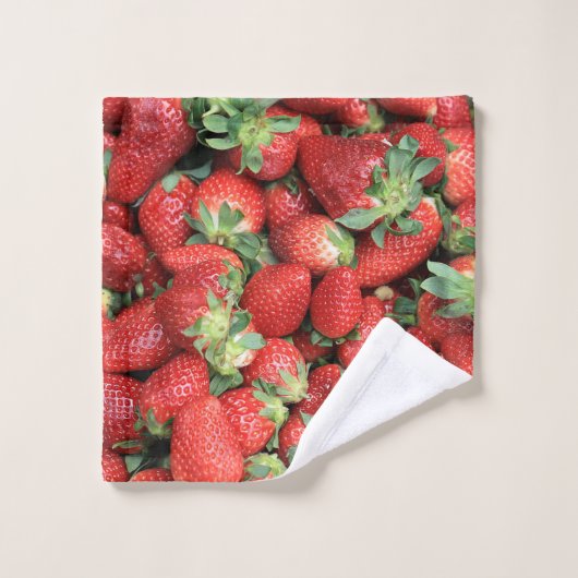 Lot de fraises rouges juteuses (Gant de toilette)