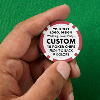 Lot De Jeton De Poker 10 x Chips de poker RED personnalisés personnalisé