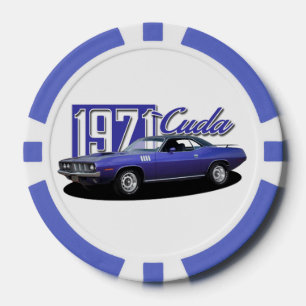 Lot De Jeton De Poker 1971 Plymouth Barracuda Cuda Mopar Muscle Car