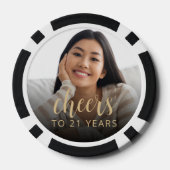 Lot De Jeton De Poker 21e anniversaire fête Photo Cheers (Verso)