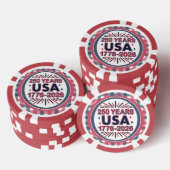 Lot De Jeton De Poker 250 ans USA | Semiquinentenaire 1776-2026 (Empiler)