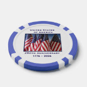 Lot De Jeton De Poker 250e anniversaire USA Patriotic Flags Premium (Simple)