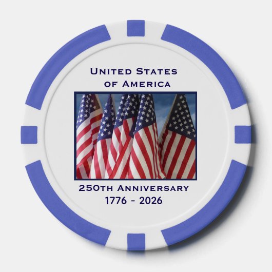 Lot De Jeton De Poker 250e anniversaire USA Patriotic Flags Premium (Recto)