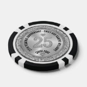 Lot De Jeton De Poker 25e anniversaire du Mariage Diamants blancs en arg (Simple)