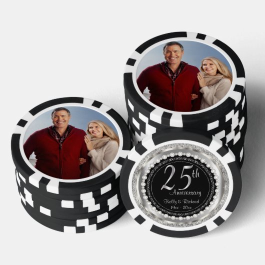 Lot De Jeton De Poker 25e Silver Wedding Anniversary (Empiler)