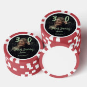 Lot De Jeton De Poker 30e anniversaire ajouter nom date année vert paste (Empiler)
