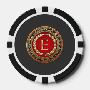 Lot De Jeton De Poker [400] Monogramme Vintage Or "E"