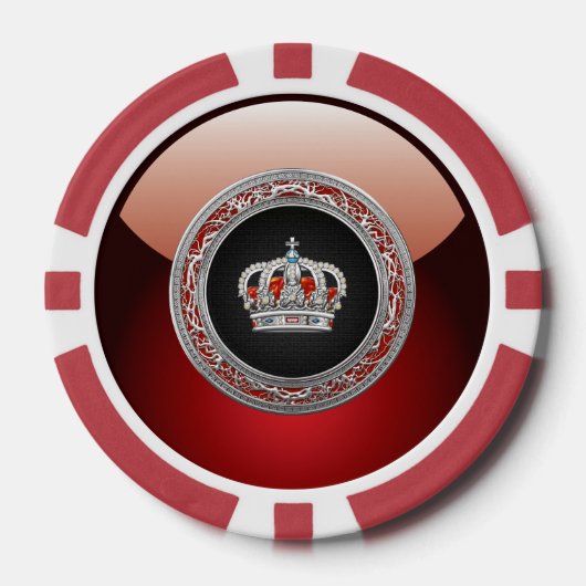 Lot De Jeton De Poker [400] Prince-Princesse King-Queen Crown [Argent] (Recto)