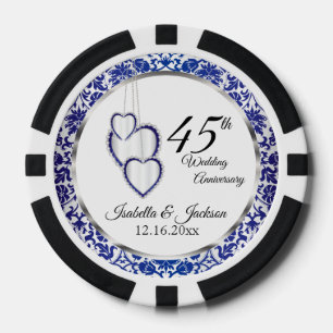 Lot De Jeton De Poker 45e anniversaire du Mariage Heart Keepsaké