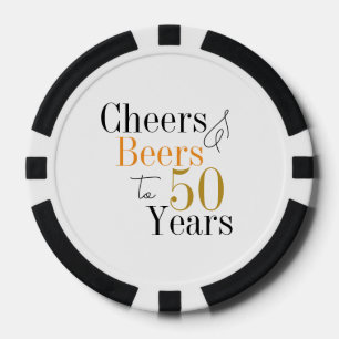 Lot De Jeton De Poker 50e Anniversaire Bières et encouragements Mini Fêt
