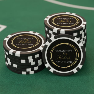 Lot De Jeton De Poker 50e anniversaire Black Gold fête d'anniversaire