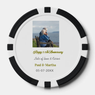 Lot De Jeton De Poker 50e anniversaire joyeux moderne ajouter nom date p