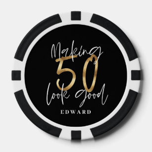 Lot De Jeton De Poker 50e anniversaire personnalisé cadeau de faveur noi