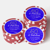 Lot De Jeton De Poker 60 & fabuleux anniversaire bleu argent ajouter nom (Empiler)