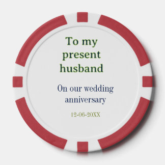 Lot De Jeton De Poker À mon mari anniversaire de mariage ajoutez nom dat