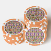 Lot De Jeton De Poker A poker chip with an intricate floral pattern (Empiler)