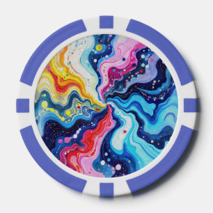 Lot De Jeton De Poker Abstraction de Tourbillon Coloré Vibrant