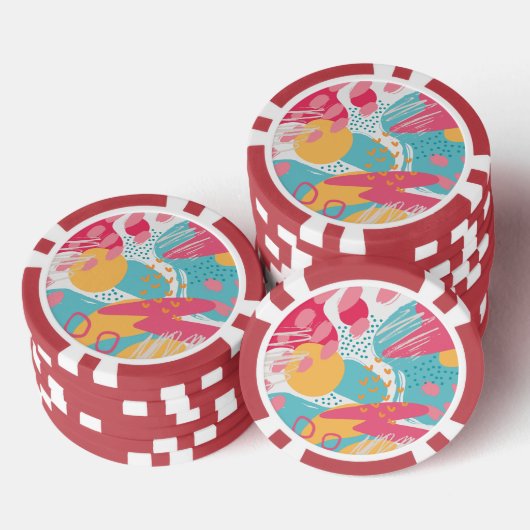Lot De Jeton De Poker Abstrait coloré (Empiler)