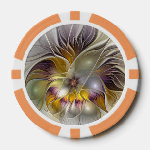 Lot De Jeton De Poker Abstrait Imaginaire coloré Fleur moderne Fractal