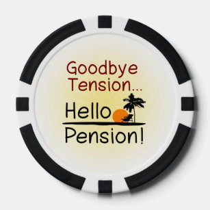 Lot De Jeton De Poker Adieu Tension, Bonjour Pension Drôle Retraite