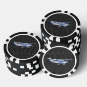 Lot De Jeton De Poker Aéronef Chrome Comme Cessna Black Carbon Fibres (Empiler)