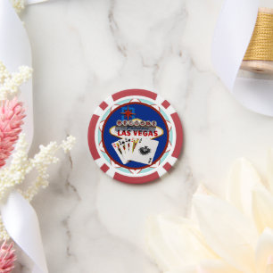 Lot De Jeton De Poker Affiche de bienvenue Las Vegas