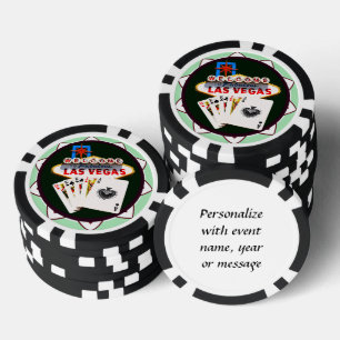 Lot De Jeton De Poker Affiche de bienvenue Las Vegas