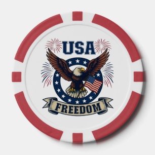 Lot De Jeton De Poker Aigle américain patriotique USA Liberté