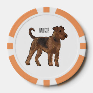 Lot De Jeton De Poker Airedale terrier dog cartoon