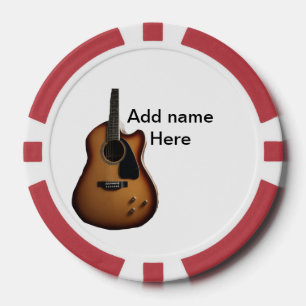 Lot De Jeton De Poker Ajouter votre nom texte brun acoustique guitare éd