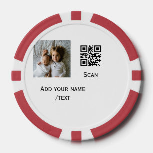 Lot De Jeton De Poker Ajouter votre photo q r code à barres nom détails 