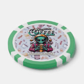 Lot De Jeton De Poker Alien ici pour le café (Simple)