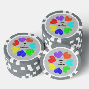 Lot De Jeton De Poker Amour interracial Coeurs arc-en-ciel