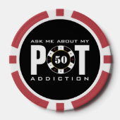 Lot De Jeton De Poker Amusant Me Demandez Mon Addiction Pot (Recto)