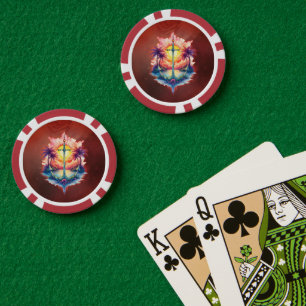 Lot De Jeton De Poker Ancre solaire dans un paradis tropical.