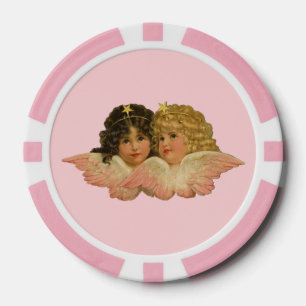 Lot De Jeton De Poker Anges victoriens rose blush