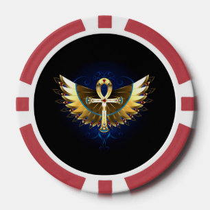 Lot De Jeton De Poker Ankh or avec ailes