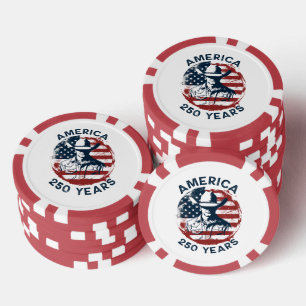 Lot De Jeton De Poker Anniversaire des 250 ans d'Amérique Cowboy 1776-20