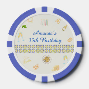 Lot De Jeton De Poker Anniversaire Prosecco et Pâtes