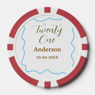 Lot De Jeton De Poker anniversaire vingt et un ans bordure espagnole ble