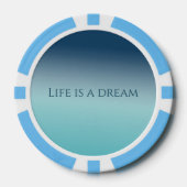 Lot De Jeton De Poker Aqua Blue Ombre (Recto)