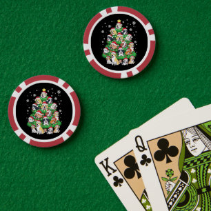 Lot De Jeton De Poker Arbre de Noël Chien - Jolies Pupuces de Noël