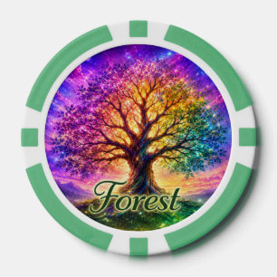 Lot De Jeton De Poker Arbre de Vie de la Forêt