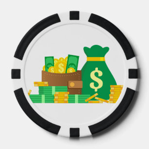 Lot De Jeton De Poker Argent, plaisir et humour, poker, jetons.