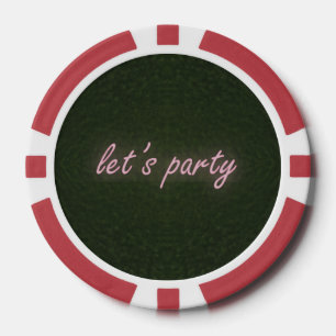 Lot De Jeton De Poker Arrière - plan d'herbe de Neon Party