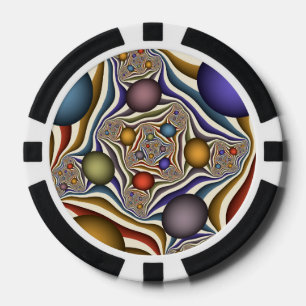Lot De Jeton De Poker Art abstrait moderne coloré volant vers le haut
